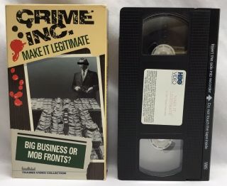 Crime Inc.  Make It Legitimate - Big Business Or Mob Fronts? Vhs Rare Hbo Video