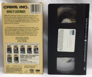 Crime Inc.  Make It Legitimate - Big Business Or Mob Fronts? VHS Rare HBO VIDEO 2