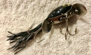 Fishing Lure Fred Arbogast Hula Dancer Rare Black Herringbone Tackle Crank Bait 4