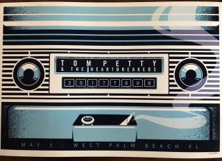Tom Petty Rare Last Tour Concert Poster West Palm Beach 2017 336/500