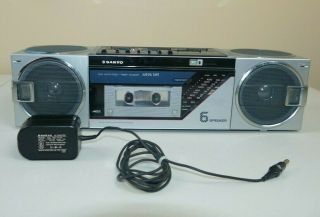 Rare Vintage Sanyo Am/fm Stereo Radio Cassette Recorder 6 Speaker Model M7735