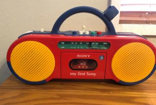 My First Sony Cfs - 2050 Am/fm Cassette Boom Box Radio Aux Rare
