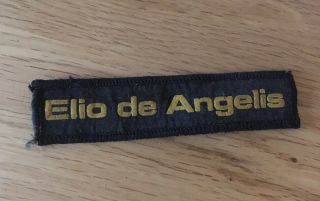 Elio De Angelis Jps Team Lotus 1980’s Sew On Patch - Rare