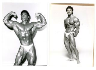 Rare 2 Ea Vintage 1980s Dave Photos Jon Aranita Male Physique Bodybuilder Muscle