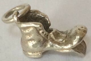 Lovely Rare Vintage Silver Bracelet Charm Of A Small Old Boot Peeling Sole