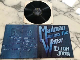Elton John Madman Across The Water Orig 1971 Vinyl Lp 1st Press A1/b4 Rare Red