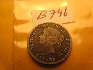 1886 Canada Rare Five Cent 5 Cent Coin Id B746.
