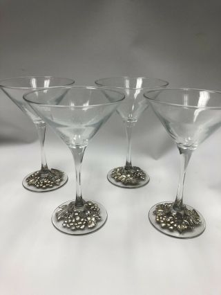 Rare Martini Glasses Set Of 4 Arthur Court Grapevine