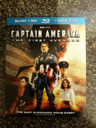 Captain America The First Avenger Blu - Ray & Dvd Rare With Slip Cover