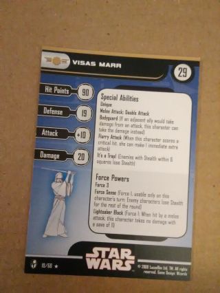 Star Wars Miniatures Knights Of The Old Republic Visas Marr 10 Rare