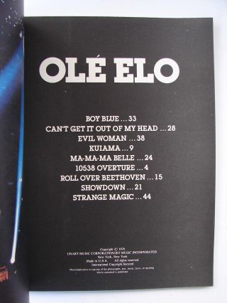 RARE ELECTRIC LIGHT ORCHESTRA ELO OLE ELO 1976 47 pg Songbook Sheet Music 8