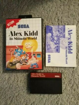 Alex Kidd In Shinobi World Sega Master,  1990 Cib Rare Most Ambitious Crossover