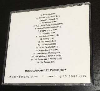 THE STONING OF SORAYA M Score RARE PROMO CD John Debney FYC 2009 2