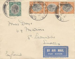 Kut Kenia Arusha To Gb Air Mail Cover 1935 Rare