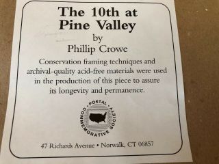 VHTF Postal Commemorative Phillip Crowe The 10th At Pine Valley Print Rare Golf 7