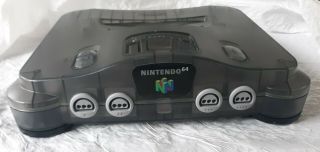 Nintendo 64 N64 Funtastic Smoke Grey Clear Black Console Only Rare