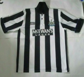 Newcastle United 1993 1995 Home Shirt Rare Mcewans Larger Asics Classic (xl)