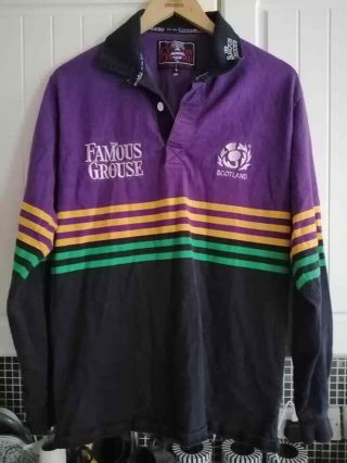 Cotton Oxford Vintage Scotland Rugby Shirt Medium Adult Away Rare Jersey 1998