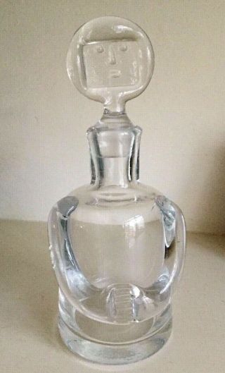 Rare Kosta Boda By Erik Hoglund People Decanter 1960s - Scandi Art Glass