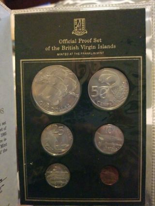British Virgin Islands 1985 Proof 6 - Coin Set Base Metals Km Ps15 Fish Very Rare