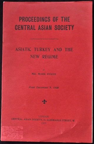 Rare 1909 Turkey Ottoman Empire Young Turks Revolution & Asiatic Turkey The Cup