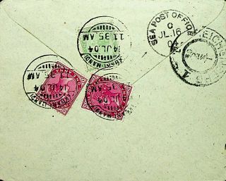 Curiosities Dealer Lahore India 1904 Qv 3v Rare Cover To Bohemia Stamp Dealer