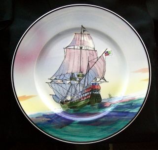 Rare & Awesome Hand Painted,  Signed H G Aitken Old Spanish Galleon Exc Cond