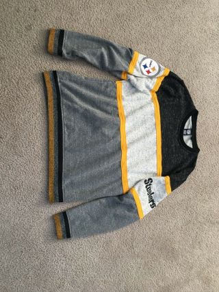 Vintage Nfl Pittsburgh Steelers Gray/black/yellow Crew Neck Sweater Rare