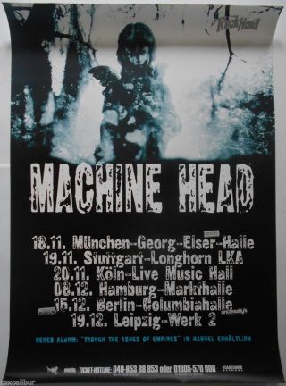 Machine Head Through The Ashes Of Empires Rare Orig Official German Tour Poster