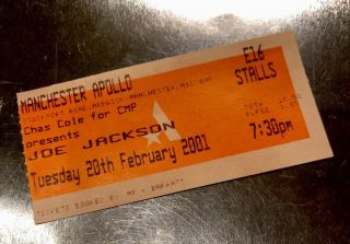 Joe Jackson Ticket Stub - Manchester Apollo 20/02/2001 - Rare Gig Memorabilia