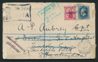 1917 Gri Samoa Censor Cover To Gb,  Rare Wwi 