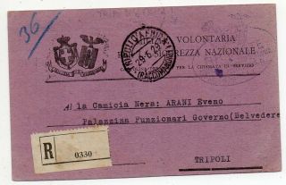 1929 Italy Libya Military Cover,  Tripoli D´africa And Other Rare Cancels
