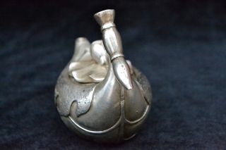 Chinese Old tibet Silver copper handwork lotus shape decorate rare Teapot 2