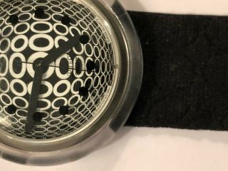 Rare Pop Swatch Watch - 1980 ' s - Optical Illusion in Black & White 4