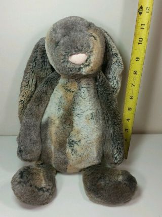 Jellycat Bunny Rabbit Woodland Large Plush Stuffed Animal Gray Brown Rare 12 