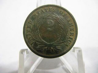Very Rare 1865 2 Cent Coin Extra Fine,  Nmf27
