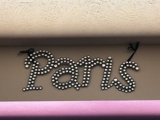 Paris Room Decor 19 " Sign Trendy Girly Bedazzled - Rare Secured