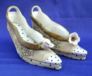 Rare Decorative Porcelain Shoes Heels By Laura Peery Artist Signed Elegant