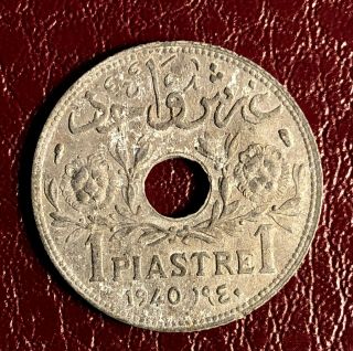Lebanon 1 Piastre 1940 Zinc - Xf Rare