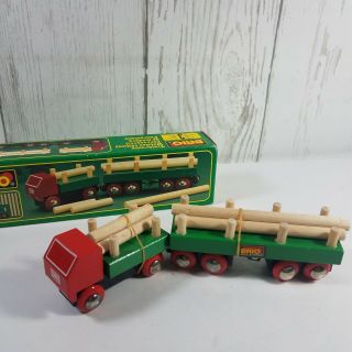 Vintage Brio Wooden Railways Train Timber Transporter No 33526 Rare