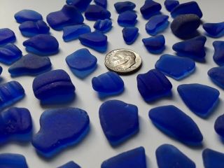 Cobalt Beach Finds Jewlery Quality Sea Glass Surf Tumbled Rare Blue Love