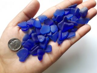 Cobalt Beach Finds Jewlery Quality Sea Glass Surf Tumbled Rare Blue Love 2
