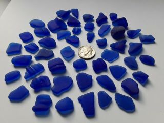 Cobalt Beach Finds Jewlery Quality Sea Glass Surf Tumbled Rare Blue Love 5