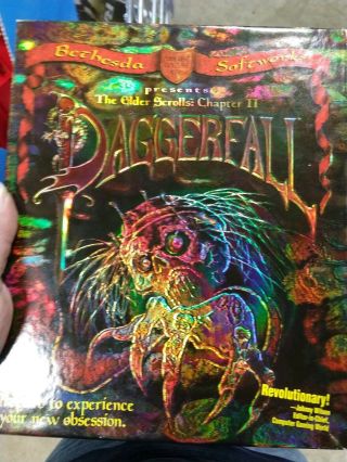 Rare Elder Scrolls 2 Daggerfall Pc: Dos & Windows,  1996 Holographic Big Box
