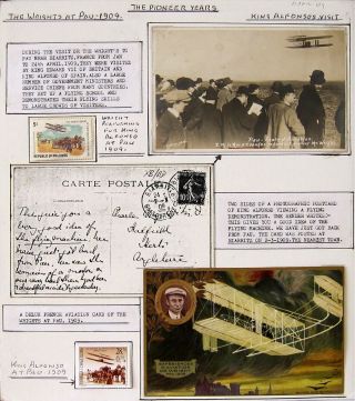 Rare Aviation Postcards (2),  Orville & Wilbur Wright At Pau,  France 1909.