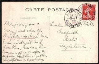 RARE AVIATION POSTCARDS (2),  ORVILLE & WILBUR WRIGHT AT PAU,  FRANCE 1909. 3