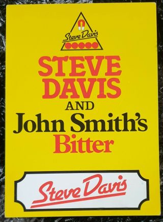 Very Rare Vintage Steve Davis Hand Signed B/W Photo John Smiths Courage Snooker 2