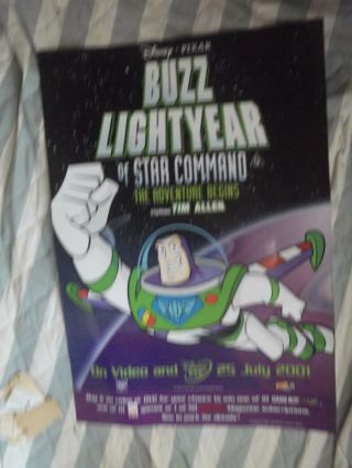 Rare Buzz Lightyear Of Star Command 1 Sheet Movie Poster 1g Video
