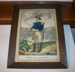 General Zachery Taylor & Rare N.  Currier (& Ives) Color Lithograph 1847