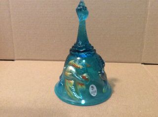 Fenton Glass - - 6” Blue Lagoon Opalescent Atlantis Bell/fish.  Rare